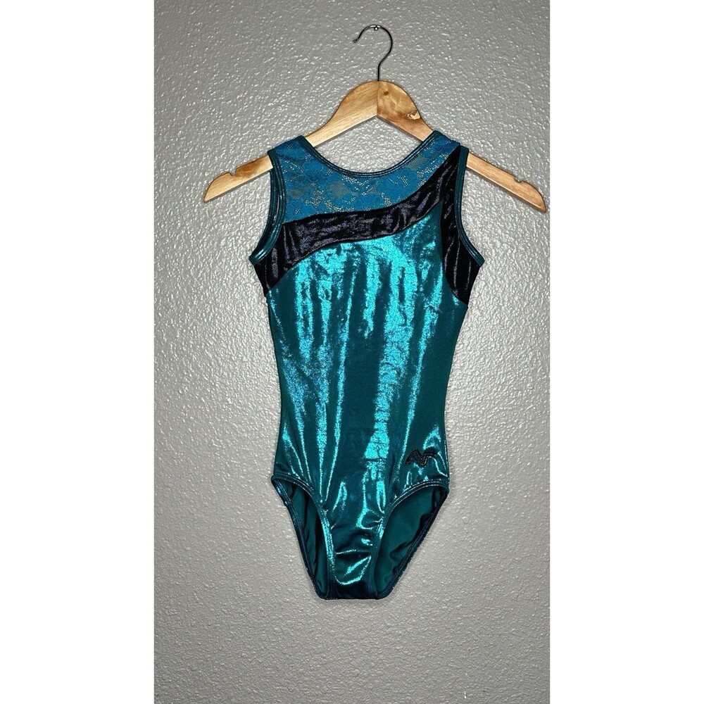 Alpha Factor Comp Leotard Teal Green Lace AXS Adult AXS